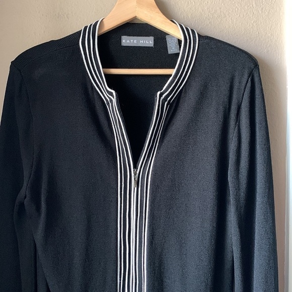 KATE HILL Long Sleeve Zip Up Cardigan - Picture 1 of 8